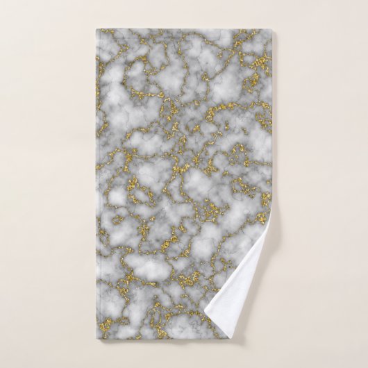 Elegant Wit Goud Marmer Bad Handdoek (Handdoek)