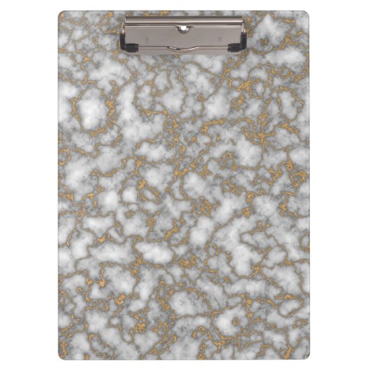 Elegant Wit Goud Marmer Klembord (Voorkant)