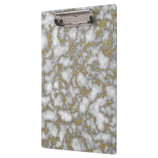 Elegant Wit Goud Marmer Klembord (Links)
