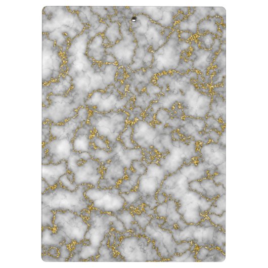 Elegant Wit Goud Marmer Klembord (Achterkant)