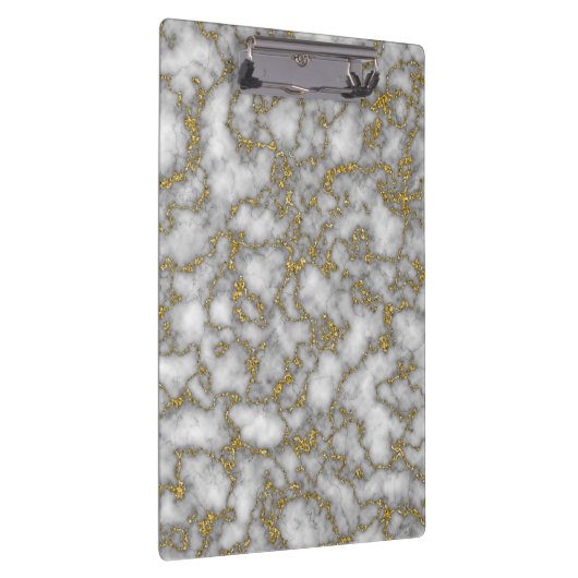 Elegant Wit Goud Marmer Klembord (Rechts)
