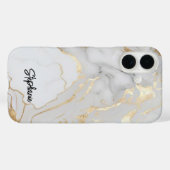 Elegant wit goud marmer modern uniek Case-Mate iPhone case (Achterkant (horizontaal))
