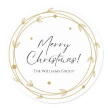 Elegant Wit & Goud Minimalistische Prettig Kerstfe