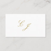 Elegant Wit Goud Modern Script Monogram Bruiloft Plaatskaartje (Achterkant)