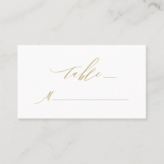 Elegant Wit Goud Modern Script Monogram Bruiloft Plaatskaartje (Voorkant)