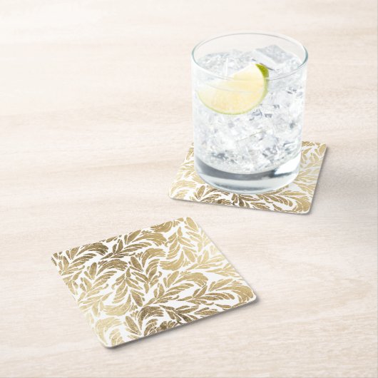 Elegant wit goud moderne bloemendodemker kartonnen onderzetters (Insitu)