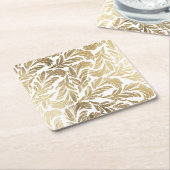 Elegant wit goud moderne bloemendodemker kartonnen onderzetters (Schuin)