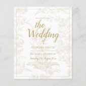 Elegant wit goud patroon moderne bruiloft (Voorkant)