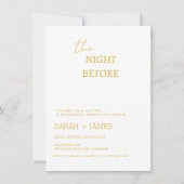 Elegant wit & goud repetitie diner bruiloft kaart (Voorkant)