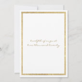 Elegant wit goud roze glitter bloemenbruiloft kaart (Achterkant)