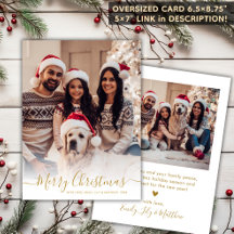 Elegant Wit Goud Script 2 Foto Kerstmis