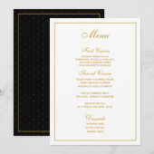 Elegant wit Goud Script Bruiloft Menu (Voorkant / Achterkant)