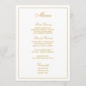 Elegant wit Goud Script Bruiloft Menu (Voorkant)