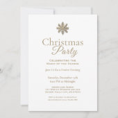 Elegant Wit Goud Sneeuwvlok Kerstfeest Kaart (Voorkant)