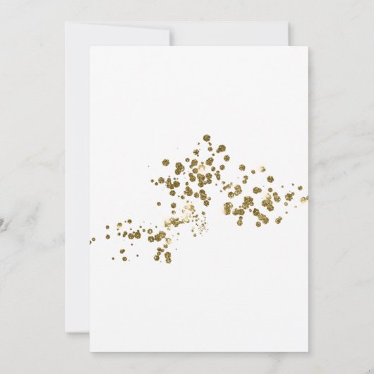 Elegant Wit Goud Stofstof Confetti Graduation Part Kaart (Achterkant)