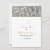 Elegant wit goud zilver glitter glam Bruiloft Kaart (Voorkant)