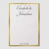 Elegant wit goud zwart script namen bruid bruidego vellum uitnodigingen (Voorkant)