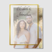 Elegant wit goud zwart script namen bruid bruidego vellum uitnodigingen (Offset (Koppel))