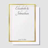 Elegant wit goud zwart script namen bruid bruidego vellum uitnodigingen (Offset)