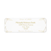 Elegant wit gouden Afstuderen retouradres Etiket (Voorkant)