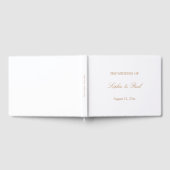 Elegant wit gouden beige bruiloft gastenboek (Volledig)