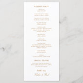 Elegant wit gouden beige bruiloft programma (Achterkant)