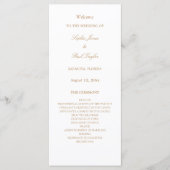 Elegant wit gouden beige bruiloft programma (Voorkant)