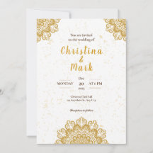 Elegant Wit Gouden Moderne Typografie Bruiloft