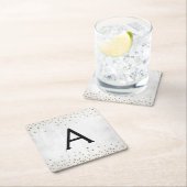 Elegant wit - goudfolie Confetti monogram Kartonnen Onderzetters (Insitu)