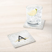 Elegant wit - goudfolie Confetti monogram Kartonnen Onderzetters (Insitu)