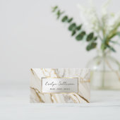 elegant wit goudmarmer visitekaartje (Staand voorkant)