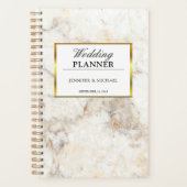 Elegant wit goudmarmer Weddenschap Planner (Voorkant)