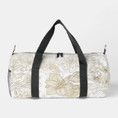 Elegant wit grijs goud marmer bloemen plunjezak (Achterkant)