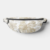 Elegant wit grijs goud marmer floral Fanny Packs Heuptasje (Liggend)