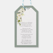 Elegant Wit Grijs Groen Bruidsmeisje Feest geen Wr Cadeaulabel (Achterkant)