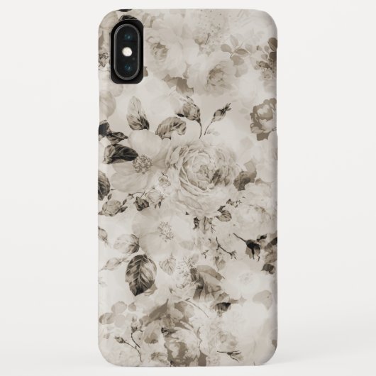 elegant wit grijs ivoor rozen floraal Case-Mate iPhone case (Achterkant)