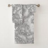 Elegant wit grijs marmer bad handdoek (Insitu)