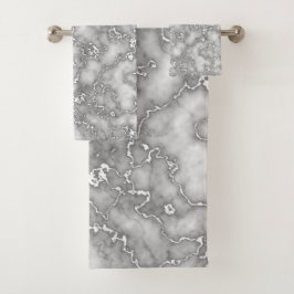 Elegant wit grijs marmer bad handdoek