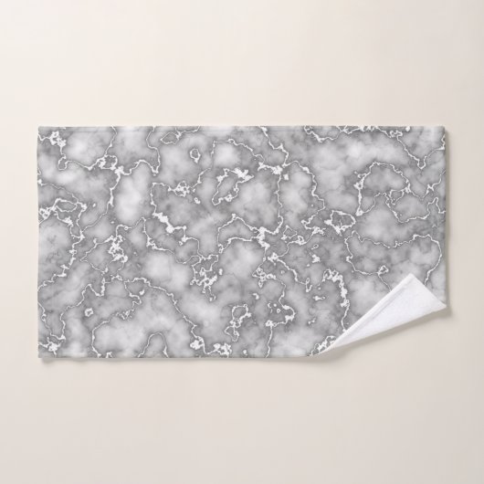 Elegant wit grijs marmer bad handdoek (Handdoek)