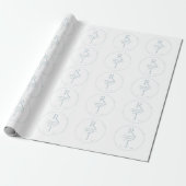 Elegant wit grijs monogram bruiloft inpakpapier (Uitgerold)