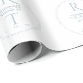 Elegant wit grijs monogram bruiloft inpakpapier (Rol Hoek)