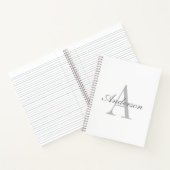 Elegant wit & grijs monogram notitieboek (Binnen)