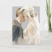 Elegant wit grijs paar foto bruiloft (Voorkant)