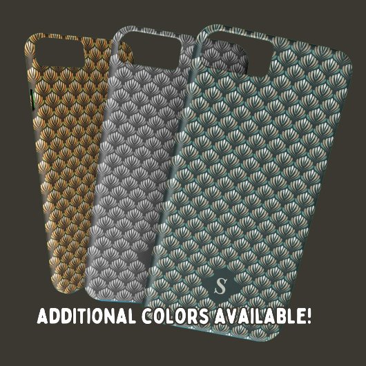 Elegant wit grijs retro bloemenpatroon monogram Case-Mate iPhone case