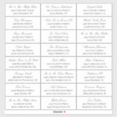 Elegant Wit Grijs Script 24 Bruiloft Gast Adres Sticker (Vel)