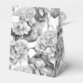 Elegant wit grijs zwart bloemenmotief waterverf bedankdoosjes (Achterkant)