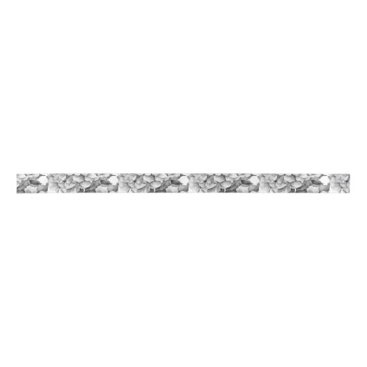 Elegant wit grijs zwart bloemenmotief waterverf satijnen lint (Voorkant)