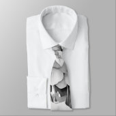 Elegant wit grijs zwart bloemenmotief waterverf stropdas (Gebonden)