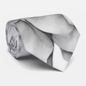 Elegant wit grijs zwart bloemenmotief waterverf stropdas (Opgerold)