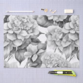 Elegant wit grijs zwart bloemenmotief waterverf tissuepapier (Craft)